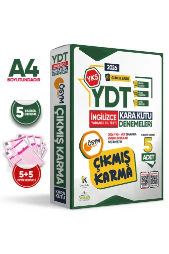 Karakutu Yayınları 9785643022183 2026 Yks Ydt İngilizce Ösym Çıkmış Karma Kara Kutu Deneme Paketi 5Li Türkiye Geneli Video Çözümlü