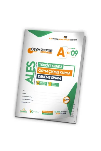 Karakutu Yayınları ALESkarmaÖSYMdnm9 2026 Ales Ösym Arşivi Karma Kara Kutu Çıkmış Soru Türkiye Geneli D. Çözümlü Deneme 10/9.kitapçık