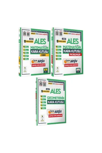 Karakutu Yayınları ALESMatGeo3lüSet4050 2025 Ales Kara Kutu Matematik 1.-2.cilt Ve Geometri Çıkmış Soru Bankası K. Özetli Dijital Çözümlü