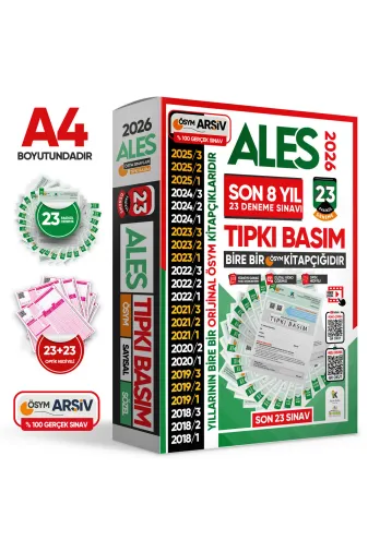 Karakutu Yayınları ALESTıpkı18Artı++ 2026 Ales Ösym Tıpkı Basım En Ekonomik Çıkmış Soru 23Lü Deneme Paketi Video/pdf Çözüm Türkiye Geneli