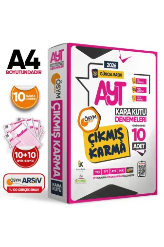 Karakutu Yayınları AYTçıkmışKARMA4046 2026 Ayt Ösym Çıkmış Karma Kara Kutu Sayısal-Eşit Ağırlık Deneme Paketi 10Lu Tg Dijital Çözümlü