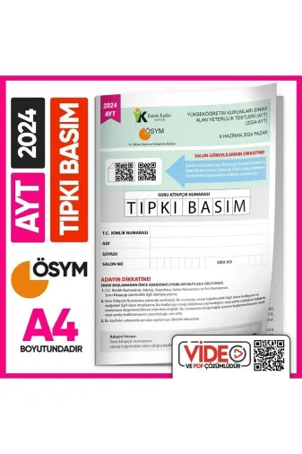Karakutu Yayınları AYTTIPKISET4046ktsz 2024 Ayt Ösym Tıpkı Basım Çıkmış Soru Deneme Kitapçığı Türkiye Geneli Video Ve Dijital Çözümlü