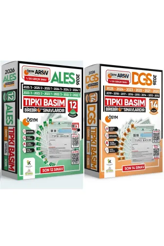 Karakutu Yayınları DGSALESTIPKIDNMSET4046 2026 Dgs-Ales Tıpkı Basım Ösym Çıkmış Soru Deneme Paketi 26Li (12+14) Dijital Çözümlü