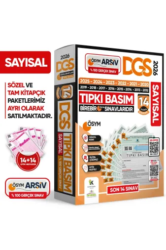 Karakutu Yayınları DGSS10LUçıkmışKARMA4046 2026 Dgs Sayisal (Say) Ösym Çıkmış Soru Tıpkı Basım 14Lü Deneme Kitapçığı Türkiye Geneli Çözümlü