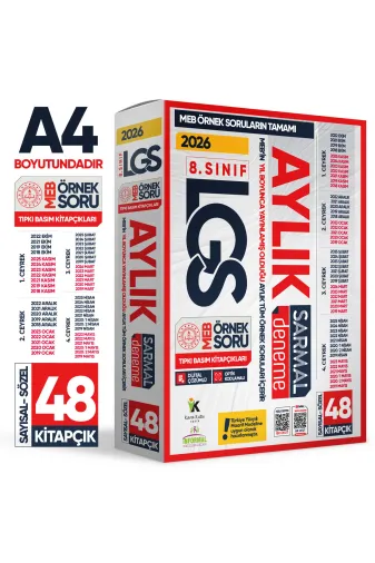 Karakutu Yayınları DGSSayAltınSet4050 2026 8. Sınıf Lgs Aylık Sarmal Deneme Seti Meb Örnek Soru Tıpkı Basım Çözümlü Paket