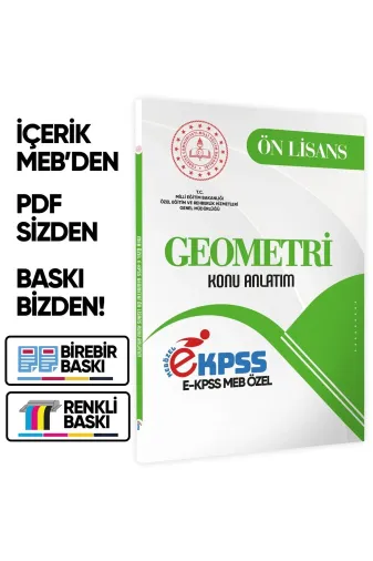 Karakutu Yayınları EKPSSönlisansGEOkonuANLTM 2026 Meb Özel Ekpss Önlisans-Ortaöğretim Geometri Konu Anlatımı Kitabı(A4 Büyük Boyut)Baski Ücreti