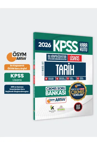 Karakutu Yayınları FULLLisansKPSSTarihSON15yıl 2026 Fulllisans Kpss Lisans Tarih Kara Kutu Ösym Çıkmış Soru Bankası Son 15 Yıl(Sadece Lisans)