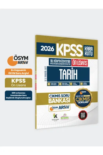 Karakutu Yayınları FULLÖnLisansKPSSTarihSON15yıl 2026 Fullönlisans Kpss Tarih Kara Kutu Ösym Çıkmış Soru Bankası Son 15 Yıl (Sadece Ön Lisans)
