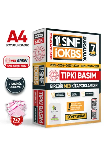 Karakutu Yayınları IOKBS11SINIF6TIPKI 2026 11.sınıf Iokbs (Bursluluk Sinavi) Meb Çıkmış Soru Tıpkı Basım Deneme Paketi 7Li Türkiye Geneli