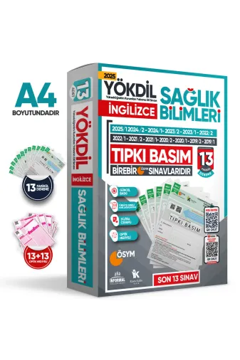 Karakutu Yayınları KPSSFIRSATMAN3lü4045 2025 Yökdil İngilizce Sağlik Bilimleri Ösym Çıkmış Soru Tıpkı Basım Paket Deneme 13Lü Türkiye Geneli