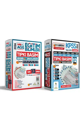 Karakutu Yayınları KPSSLSNSEGTMLITIPKISET4048 2026 Kpss Lisans Ve Meb-Ags Eğitim Bilimleri Ösym Çıkmış Soru Tıpkı Basım 25Li (12+13) Deneme Paketi