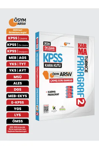 Karakutu Yayınları KPSSönlsnsORTprgrf24052 2026 Kpss Önlisans/ortaöğretim Türkçenin Kara Kutusu Paragraf 2 Karma Ösym Çıkmış Soru Bankası
