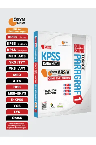 Karakutu Yayınları KPSSPRGRF1knkn4050 2026 Kpss Türkçenin Kara Kutusu Paragraf 1 Konu Konu Ösym Çıkmış Soru Bankası Konu Özetli Çözümlü