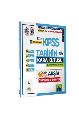 Karakutu Yayınları KPSSTARIH3C4050 2025 Kpss Tarihin Kara Kutusu 3.cilt Ösym Çıkmış Soru Havuzu Bankası Konu Özetli Dijital Çözümlü