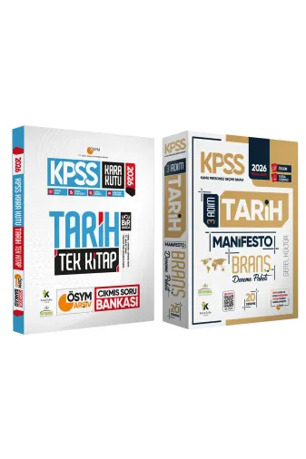 Karakutu Yayınları KPSSTARtekMAN2liSET4642 2026 Kpss Genel Kültür Tarihin Kara Kutusu Tek Kitap Ve Manifesto Çözümlü Branş Deneme 2Li Seti