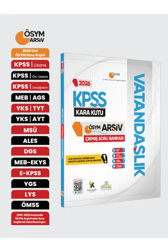 Karakutu Yayınları KPSSvatandaslık4052 2026 Kpss Vatandaşlik Kara Kutu Ösym Çıkmış Soru Havuzu Bankası Konu Özetli Dijital Çözümlü