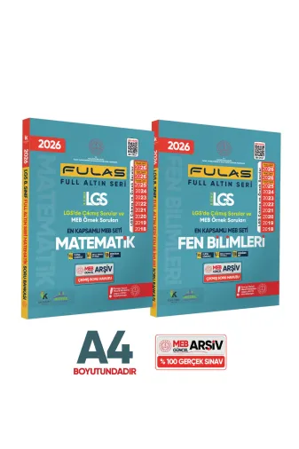 Karakutu Yayınları LGSfulas2LİsayısalSET4052 2026 8.sınıf Full Lgs Altın Seri (Fulas) Meb Çıkmış Modüler Soru Bankası Seti Çözümlü Sayisal Set