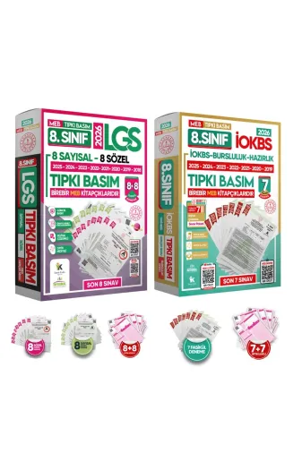 Karakutu Yayınları LGSiokbsTIPATIP10lupaketDNM 2026 8.sınıf Meb Lgs-İokbs(Bursluluk) Çıkmış Soru Tıpkı Basım 15Li Deneme Paketi Tg Video Çözümlü