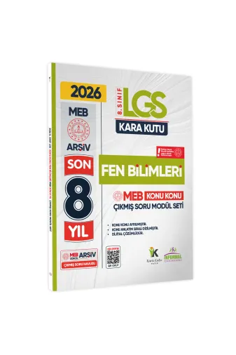 Karakutu Yayınları LGSSon7FenBil 2026 Lgs 8.sınıf Fen Bilimleri Karakutu Meb Çıkmış Soru Modülü Dijital Çözüm Konu Konu Son 8 Yıl