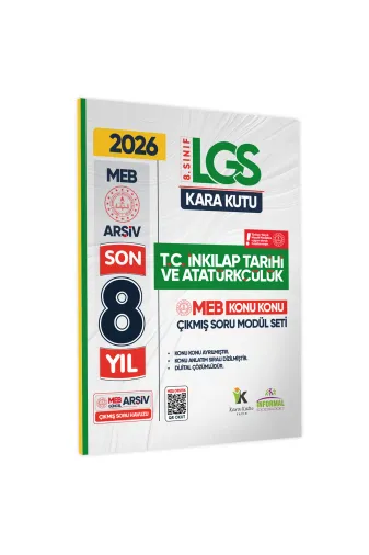 Karakutu Yayınları LGSSon7Tarih 2026 Lgs 8.sınıf İnkilap Tarihi Karakutu Meb Çıkmış Soru Modülü Video/pdf Çözüm Konu Konu Son 8 Yıl