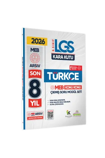 Karakutu Yayınları LGSSon7Turkce 2026 Lgs 8.sınıf Türkçe Karakutu Meb Çıkmış Soru Modülü Dijital Çözümlü Konu Konu Son 8 Yıl