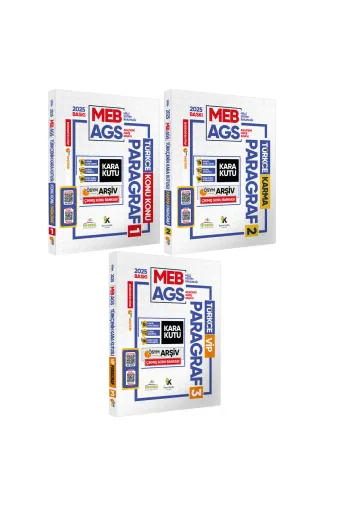 Karakutu Yayınları MEB-AGSPrgrf3lüAltınSet4050 2025 Meb-Ags Kara Kutu Türkçe Paragraf 3Lü Altın Set Çıkmış Soru Bankası Konu Özetli