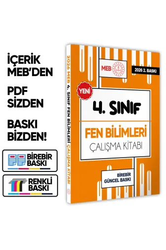 Karakutu Yayınları Meb4sınıfFenBilimleriÇALIŞKİTABI 2026 Meb Ödm İlkokul 4.sınıf Fen Bilimleri Çalışma Kitabı Alıştırmalı Soru Bankası Baski Ücreti