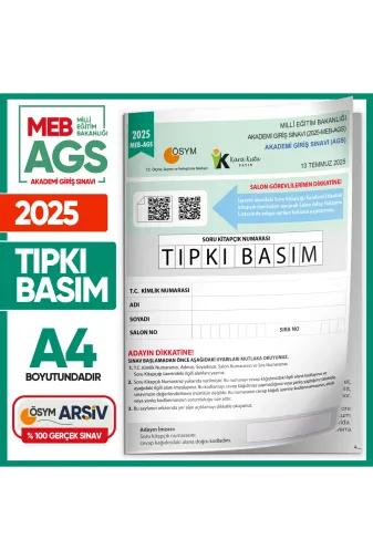 Karakutu Yayınları mebagsTIPKI2025 2025 Meb Ags Tıpkı Basım Çıkmış Soru Ösym Kitapçığı Tam Hali Video/pdf Çözümlü Türkiye Geneli