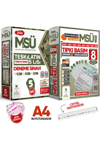 Karakutu Yayınları MSU6Tıpkı5DNM 2026 Msü Ösym Çıkmış Soru 8Li Tıpkı Basım Ve Teşkilatın 5Lisi Özgün Deneme 2Li Set Türkiye Geneli