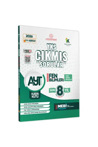Karakutu Yayınları MSUTIPKISET4046ktsz 2026 Yks-Ayt Fen Bilimleri (Fizik-Kimya-Biyoloji) Ösym Çıkmış Soru Konu Konu Son 8 Yıl Video Çözümlü