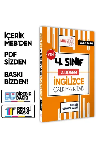 Karakutu Yayınları TYC1FEA128C9000A6F94D4800 2026 Meb Ödm İlkokul 4.sınıf İngilizce 2.dönem Çalışma Kitabı Alıştırmalı Soru Bankası Baski Ücreti