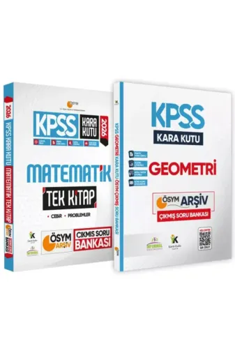 Karakutu Yayınları TYCLH40MON169962227023710 2026 Kpss Kara Kutu Tek Kitap Matematik Ve Geometri Ösym Çıkmış Soru Bankası 2Li Set Konu Özetli