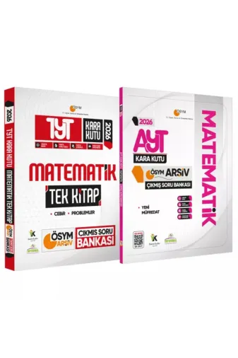 Karakutu Yayınları TYTMatTekAYTMat4050 2026 Yks-Tyt Matematik Tek Kitap Ve Ayt Matematik Kara Kutu Ösym Çıkmış Soru Bankası 2Li Set Çözümlü