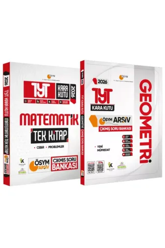 Karakutu Yayınları TYTMATtekAYTMATGEOSET464444 2026 Yks Tyt Ösym Kara Kutu Matematik Tek Kitap Ve Geometri Ösym Çıkmış Soru Bankası 2Li Set Özetli