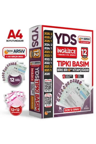 Karakutu Yayınları YDSTıpkı12li4048 2026 Yds İngilizce Ösym Tıpkı Basım Çıkmış Soru 12Li Deneme Paketi Video/pdf Çözümlü Türkiye Geneli