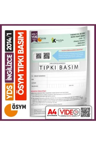 Karakutu Yayınları YDSTıpkı2014/1 Yds 2014/1 Ösym Tıpkı Basım Çıkmış Soru Deneme Kitapçığı Video Çözümlü Türkiye Geneli