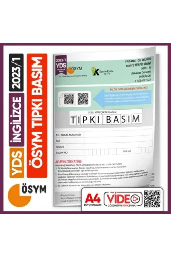 Karakutu Yayınları YDSTıpkı2023/1 Yds 2023/1 Ösym Tıpkı Basım Çıkmış Soru Deneme Kitapçığı Video Çözümlü Türkiye Geneli
