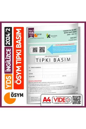 Karakutu Yayınları YDSTıpkı2024/2 Yds 2024/2 Ösym Tıpkı Basım Çıkmış Soru Deneme Kitapçığı Yeni Baskı Video Çözümlü Türkiye Geneli