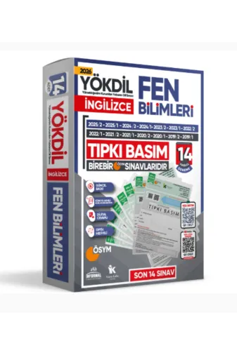 Karakutu Yayınları YOKDILingFEN12TIPKI 2026 Yökdil İngilizce Fen Bilimleri Ösym Çıkmış Soru Tıpkı Basım Deneme Paketi 14Lü Türkiye Geneli