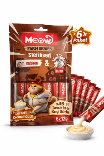 karamelpet 13441 Tavuklu Keçi Sütlü 12Gr X 6 Adet Sterilised Kedi Krema Ödülü
