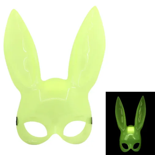 Karanlıkta Yanan Glow Floresan Tavşan Maskesi 32x22 cm (4745)