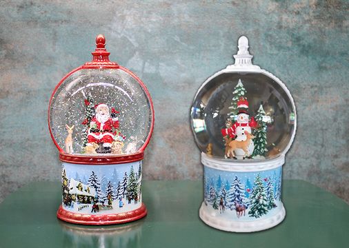 Kardan Adam Ve Noel Babalı Işıklı Müzikli Kar Küresi