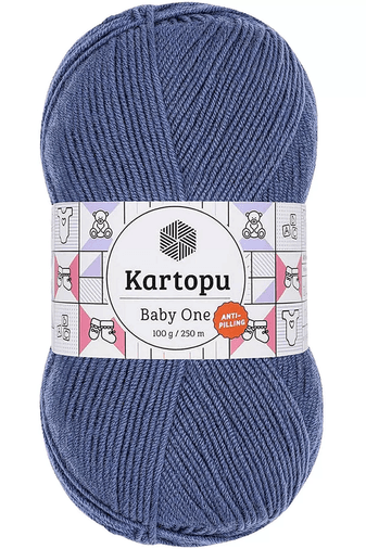 Kartopu RT-QY6CCM03I0 1 Adet Baby One Tüylenmeyen El Örgü İpi Yünü Koyu Mavi K1533
