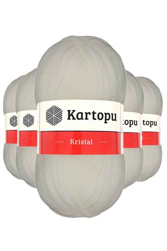 Kartopu RT-RYL-5ARKTLF013 5 Adet Kristal Çift Katlı El Örgü Lif İpi Ekru K013