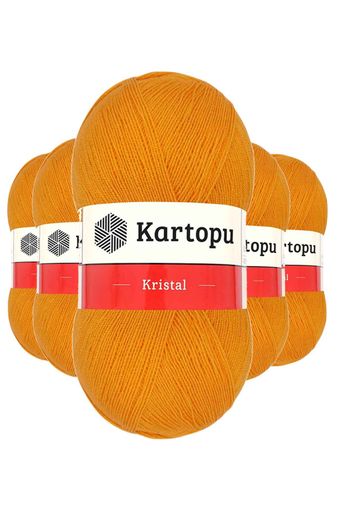 Kartopu RT-RYL-5ARKTLF312 5 Adet Kristal Çift Katlı El Örgü Lif İpi Portakal K312