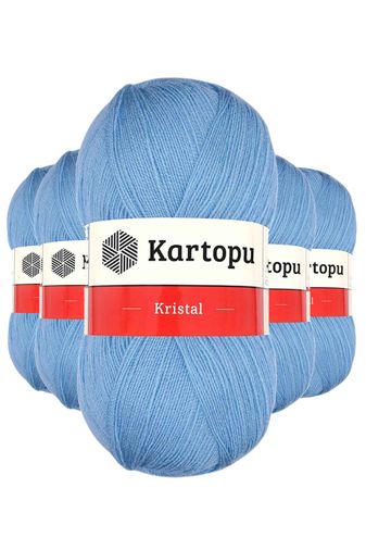 Kartopu RT-RYL-5ARKTLF540 5 Adet Kristal Çift Katlı El Örgü Lif İpi Bebe Mavi K540