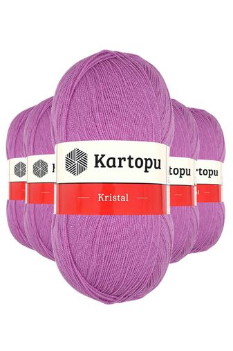 Kartopu RT-RYL-5ARKTLF805 5 Adet Kristal Çift Katlı El Örgü Lif İpi Leylak K805