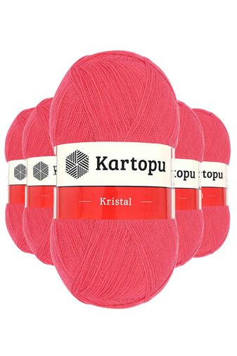 Kartopu RT-RYL-5ARKTLF812 5 Adet Kristal Çift Katlı El Örgü Lif İpi Nar Çiçeği K812