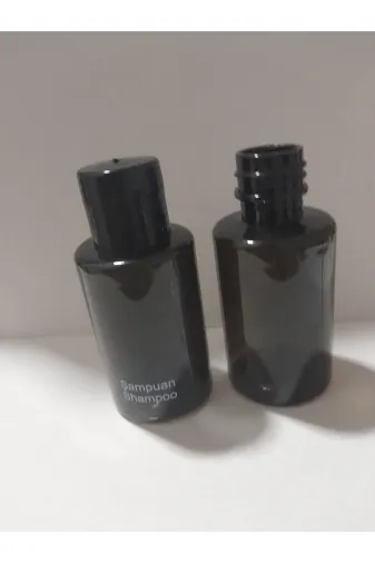 Kayapet kayapetplastik52 Boş Şampuan Shampoo Baskılı Siyah Şişe , Otel Tipi Mini Şişe,seyahat Boy Kuaför Malzemesi 1,000 Adet