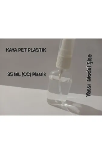 Kayapet TYBCZCKO5PG1D1JK33 Plastik Fısfıslı Kolonya Şişesi 100 Adet 35 Cc, Sprey Başlikli Yassi Şişe 35 Ml